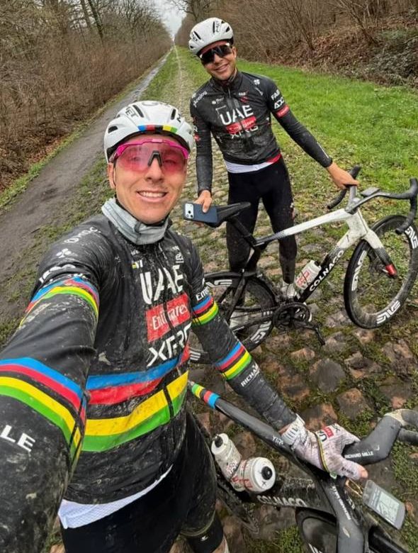 Pogacar ricognizione Parigi-Roubaix 2026