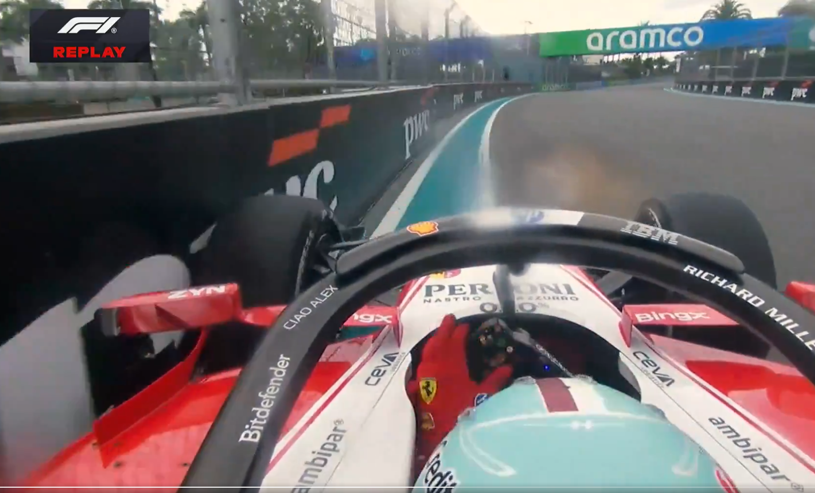 GP Miami incidente Leclerc