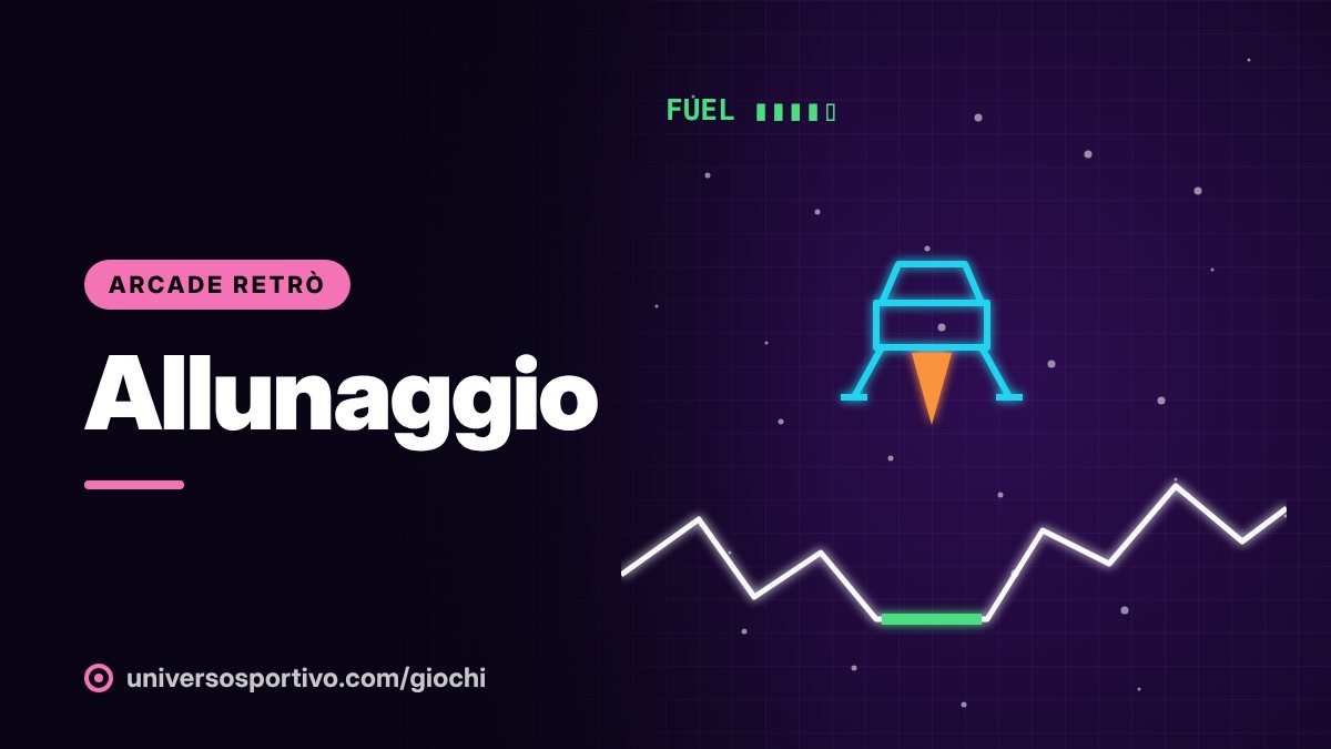Allunaggio, gioco online gratis di Universo Sportivo: porta il modulo lunare a terra con dolcezza