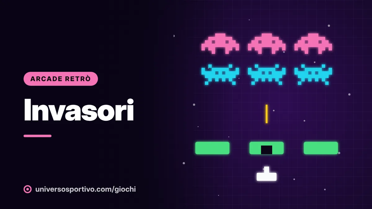 Invasori, gioco online gratis di Universo Sportivo: ferma l'invasione aliena ondata dopo ondata