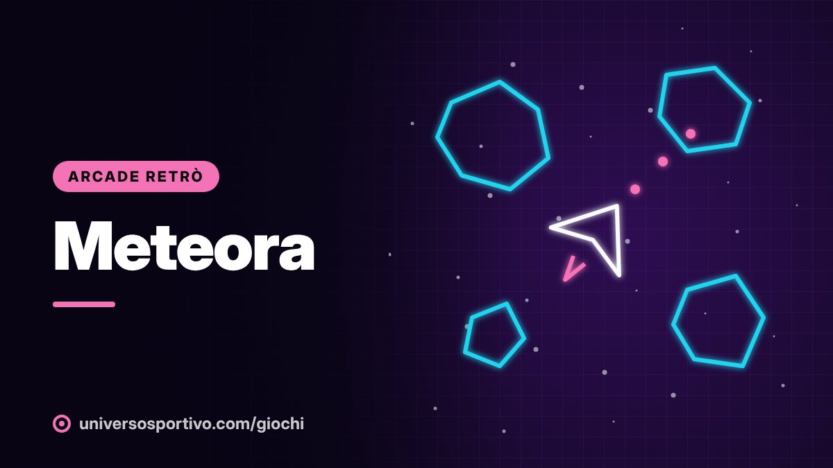 Meteora, gioco online gratis di Universo Sportivo: distruggi gli asteroidi e sopravvivi nello spazio